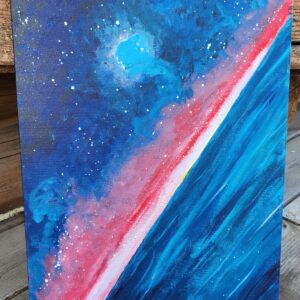 "Cosmic Tilt", acrylics, canvas