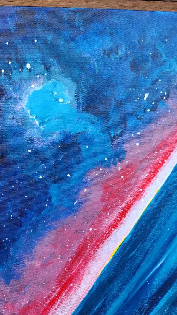 "Cosmic Tilt", acrylics, canvas