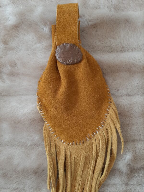 Tobacco Pouch with Fringe Tanned Leather