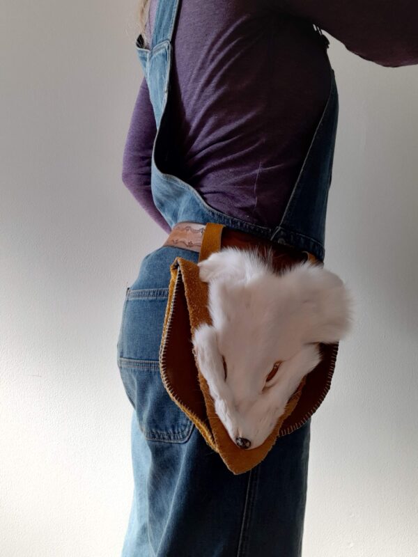 Belt pouch with White Arctic Fox Face