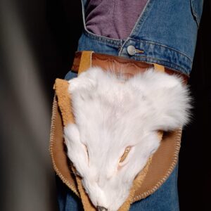 Belt pouch with White Arctic Fox Face