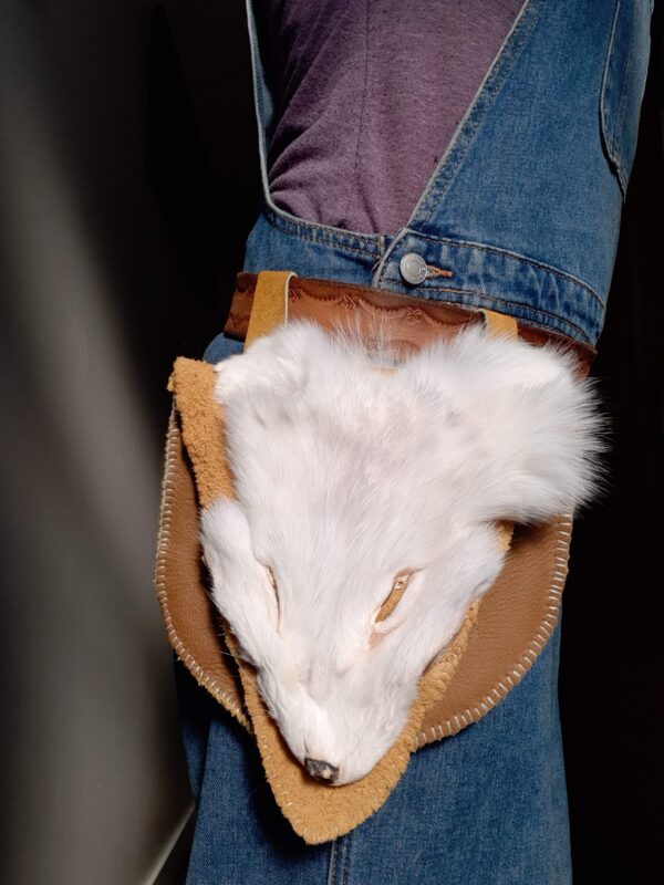 Belt pouch with White Arctic Fox Face